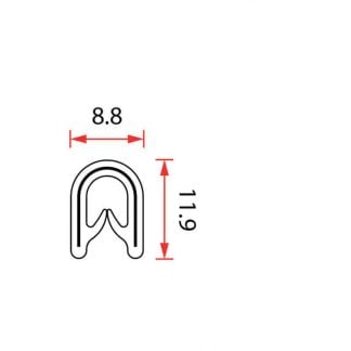 Black PVC Pinchweld Edge Trim