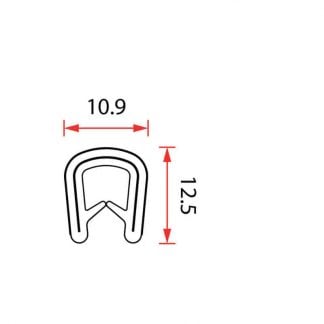 Black PVC Pinchweld Edge Trim