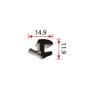 Universal Windscreen Mould (PVC) 14.9mm - 25m Roll
