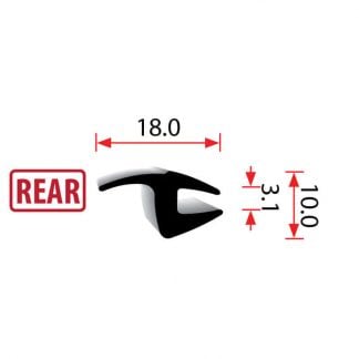 Universal Rear Windscreen Mould 18mm - 25m Roll