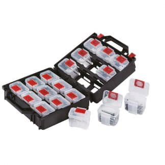 Storage Box with 18 Removable Compartments Auto Body Clips ALP OZ Auto Moulds Storage Box with 18 Removable Compartments