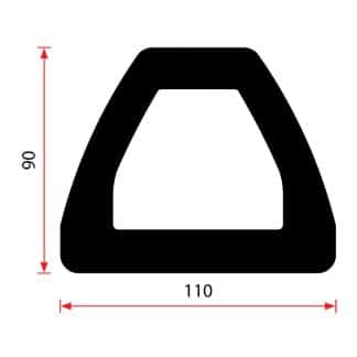 Docking Rubber 110x90mm - 1m Length
