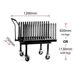 15 Pin Glass Rack Workshop Trolley