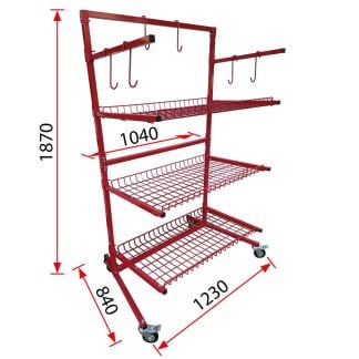 Multi Storage Parts Cart - 3 Shelf