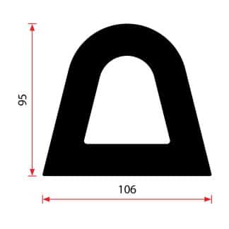 Docking Rubber 106x95mm - 1m Length