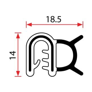 Side Bulb Pinchweld Co Extrusion 18.5x14mm