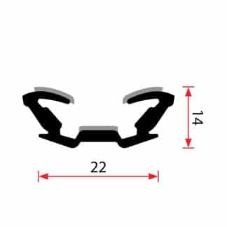 Flocked Bailey Channel 22x14mm